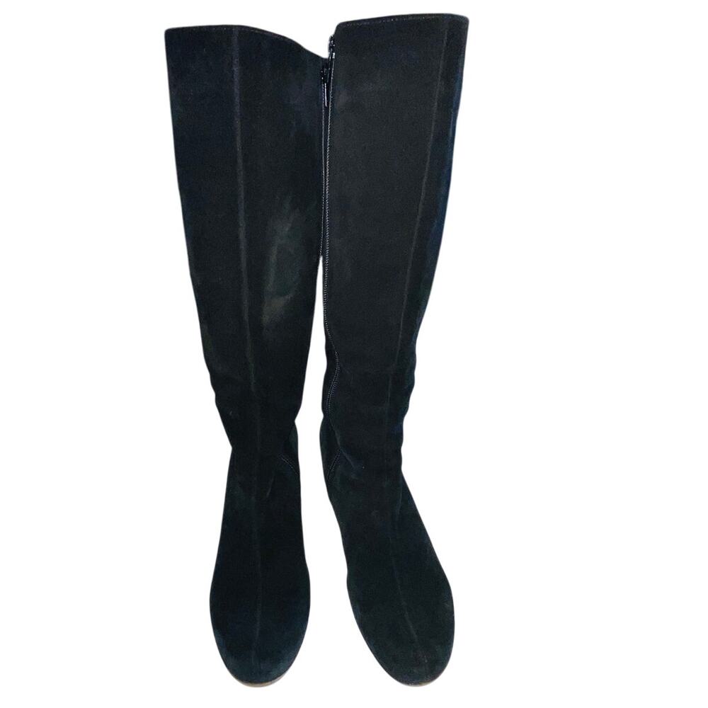 La Canadienne Black Suede Knee High Boots - Women's Size 8 - Made In Canada